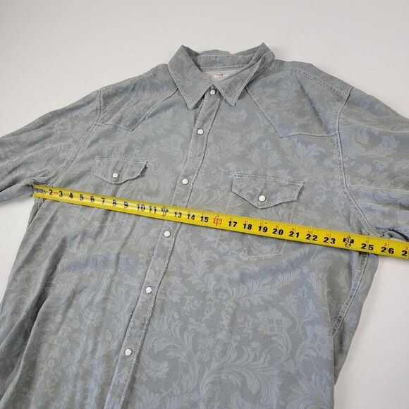 Ryan Michael Shirt Mens XXL 2XL Pearl Snap Long Sleeve Western Silk Blend - Picture 5 of 11